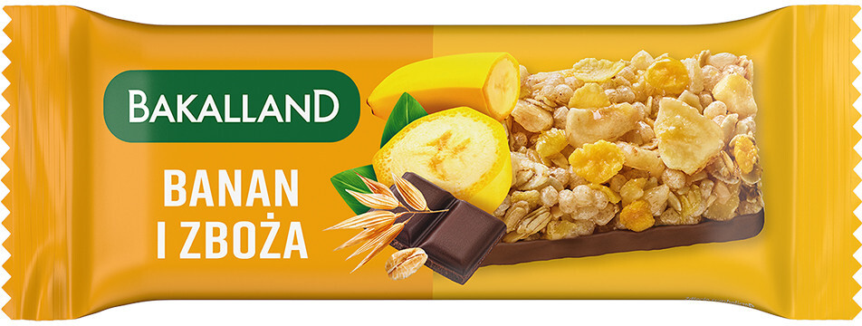 Baton zbożowy Bakalland BA! banan i zboża, 40g