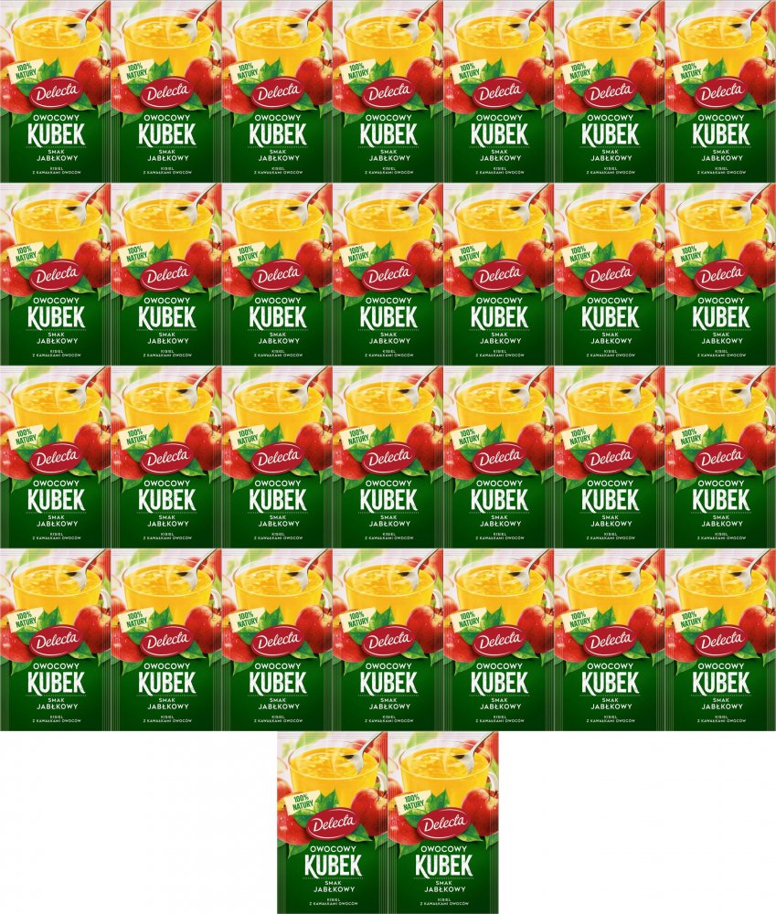 30x Kisiel Delecta Owocowy Kubek z kawałkami owoców, jabłkowy, 30g