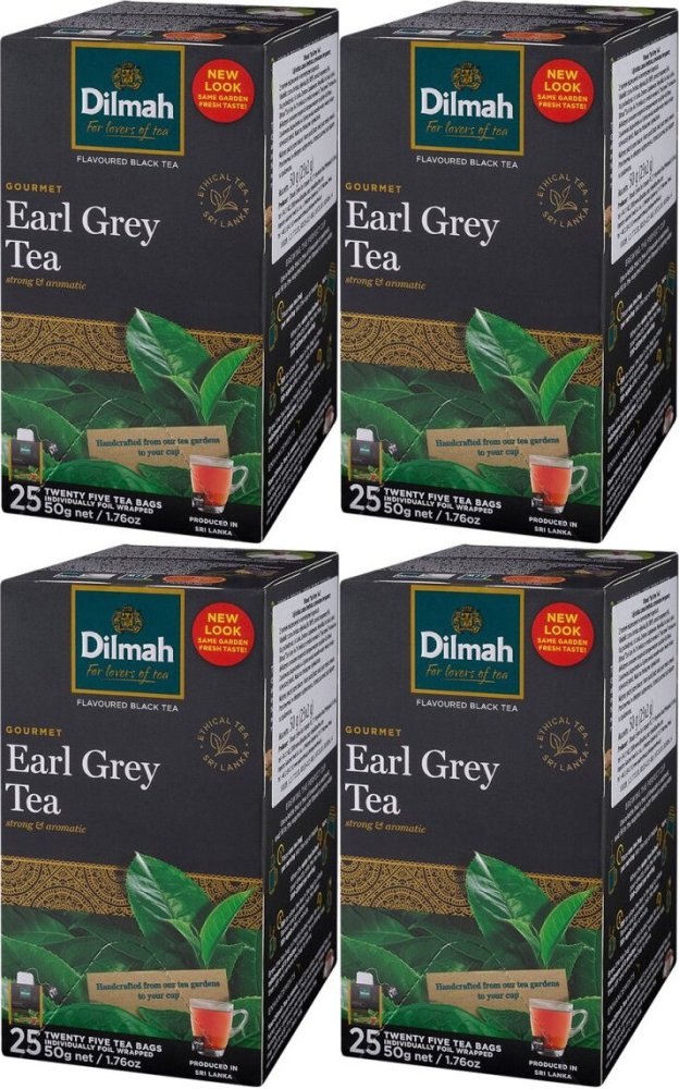 4x Herbata Earl Grey w kopertach Dilmah, 25sztuk x 2g