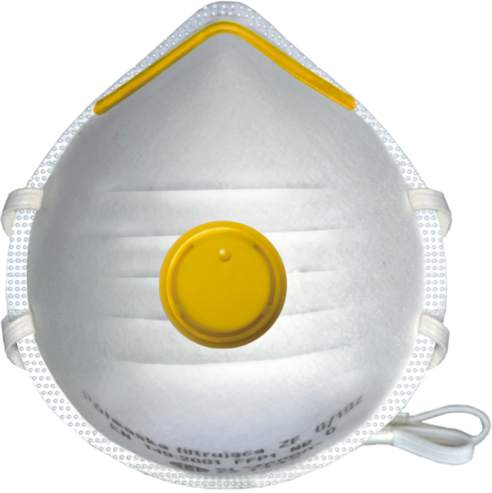 Półmaska filtrująca Reis MAS-F-FFP1V-ZF W UNI, z zaworkiem, 20 sztuk, biały