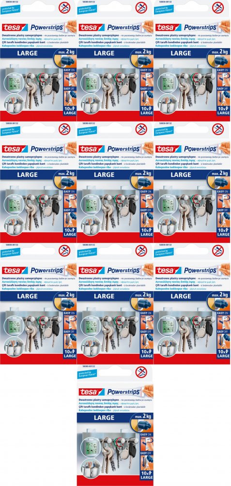 10x Plastry mocujące tesa Powerstrips, 10 sztuk, biały