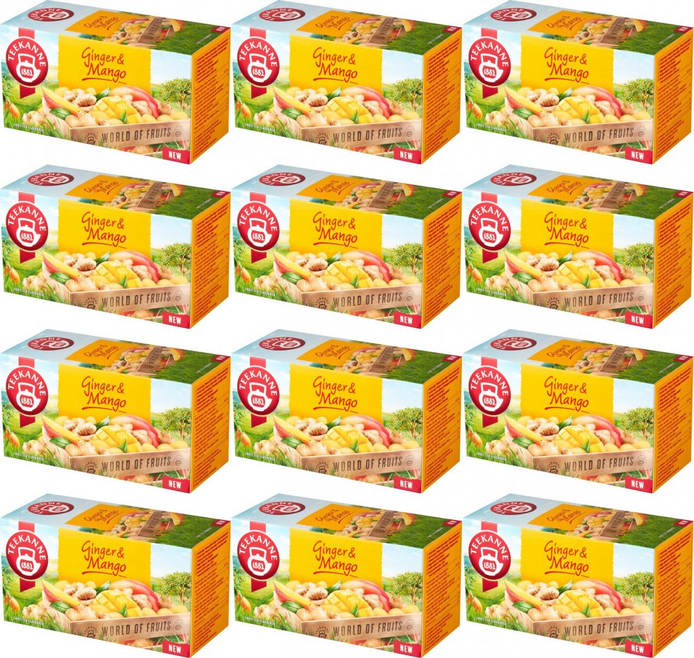 12x Herbata owocowa w kopertach Teekanne Ginger Mango, imbir i mango, 20 sztuk x 1.75g