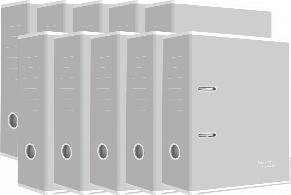 10x Segregator A4 Interdruk, 75mm, szary
