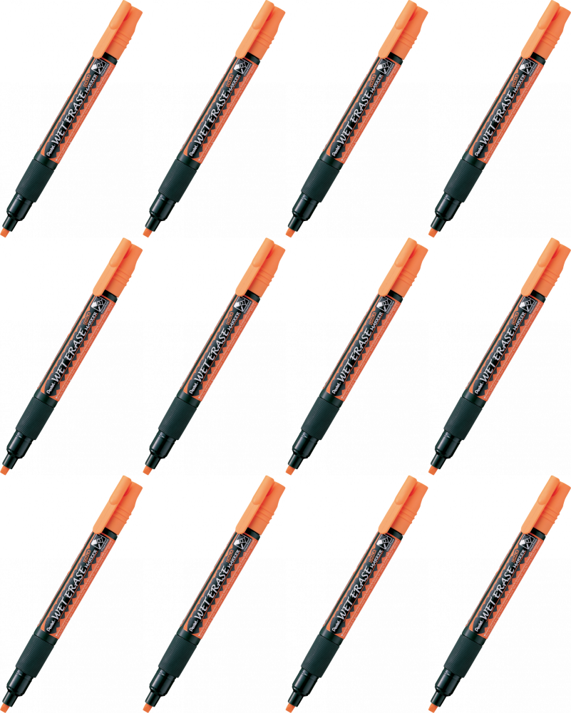 12x Marker kredowy Pentel SMW26 cienki, ścięta, 4.3mm, pomarańczowy