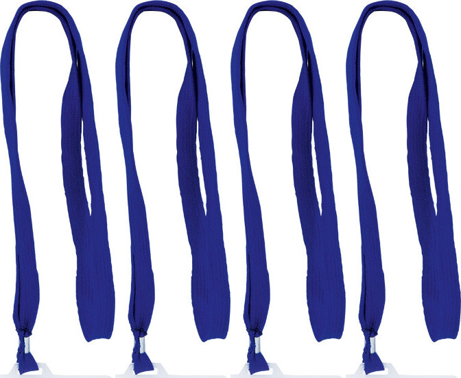 4x Holder do identyfikatorów Grand GR-50T, z niebieską taśmą o długości 90cm, 90x65mm, 50 sztuk, przezroczysty