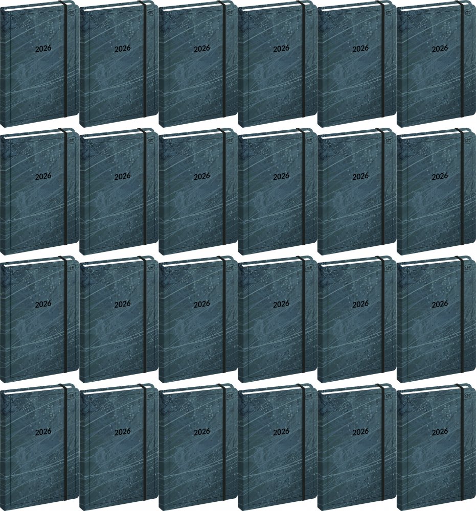 24x Kalendarz książkowy 2026, Interdruk, Mat+UV Stone, A5, tygodniowy, mix kolorów