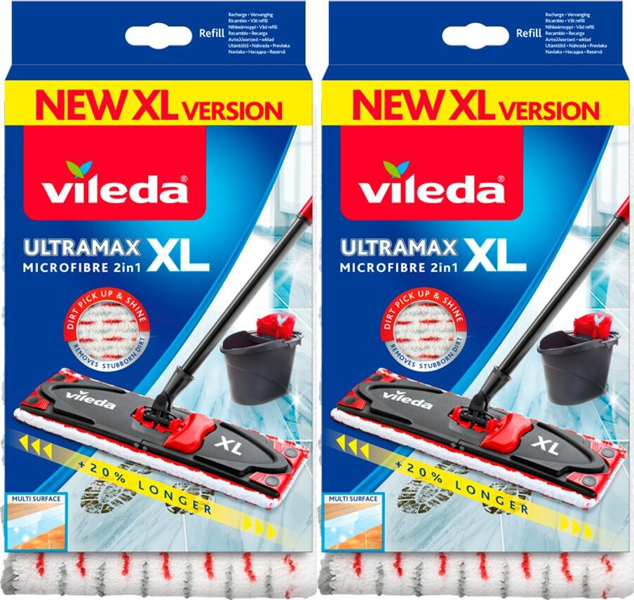2x Wkład do mopa płaskiego Vileda Ultramax XL/Ultramat XL, końcówka