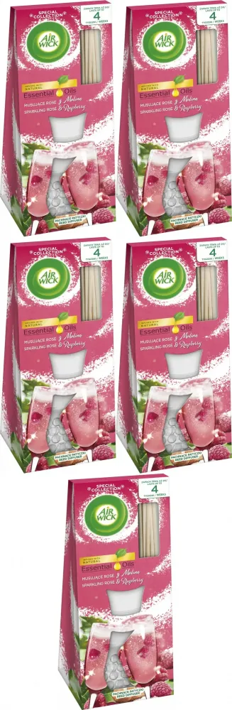 5x Patyczki zapachowe Air Wick, musujące Rose i malina, 30ml