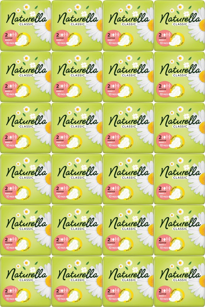 24x Podpaski Naturella Classic Normal, ze skrzydełkami, 10 sztuk
