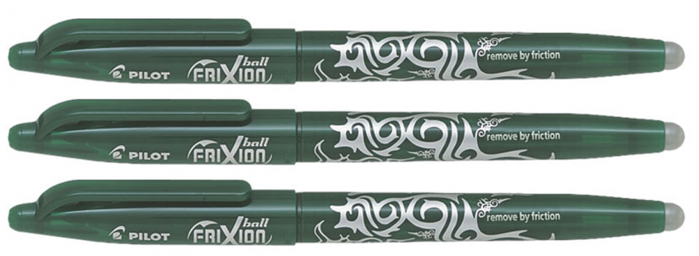 3x Pióro kulkowe wymazywalne Pilot Frixion Ball, 0.7mm, zielony