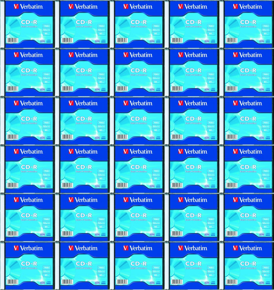 200x Płyta CD-R Verbatim, do jednokrotnego zapisu, 700 MB, slim, 1 sztuka