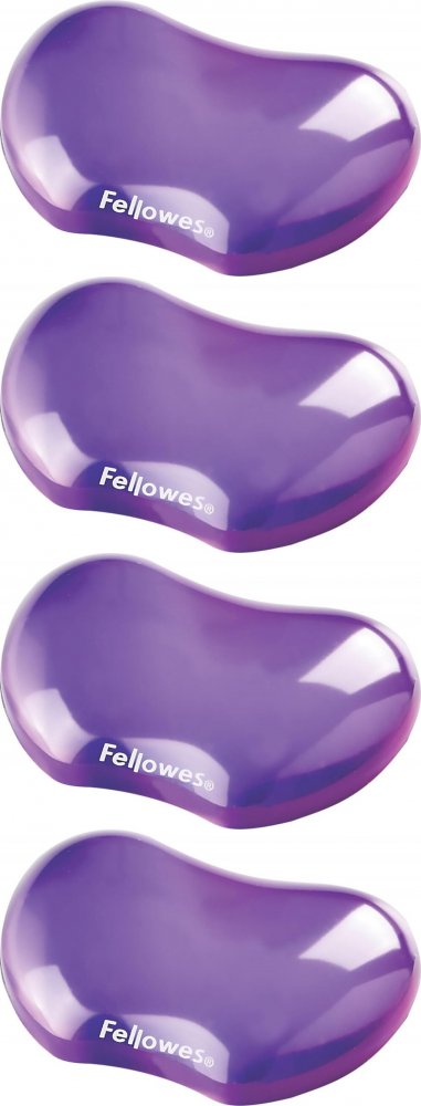 4x Podkładka żelowa pod nadgarstek Fellowes Crystal, 122x18x88 mm, fioletowy
