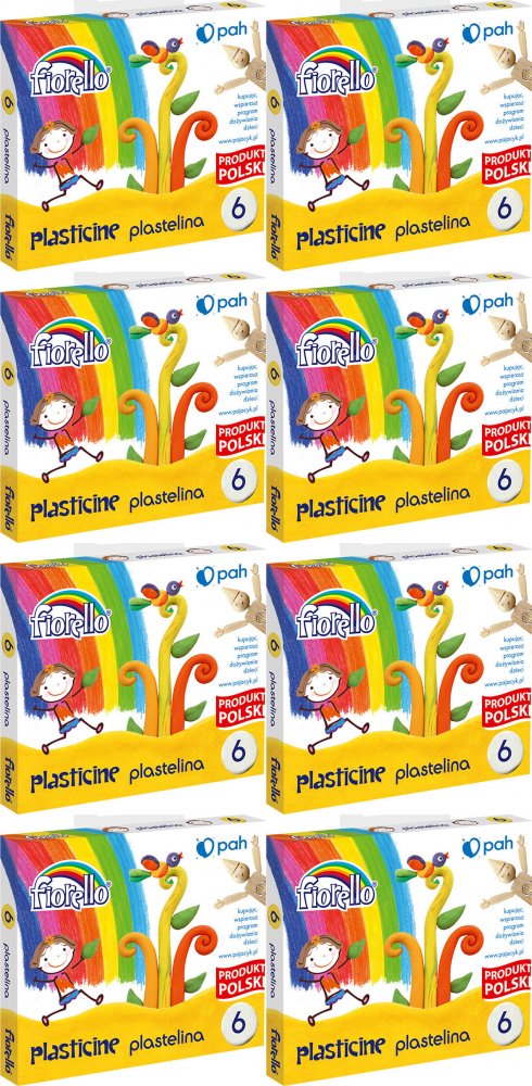 8x Plastelina Fiorello, 96g, 6 kolorów