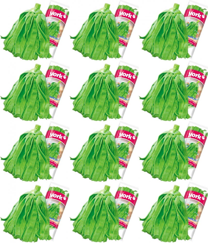 12x Mop paskowy z mikrofibry York, końcówka, mix kolorów