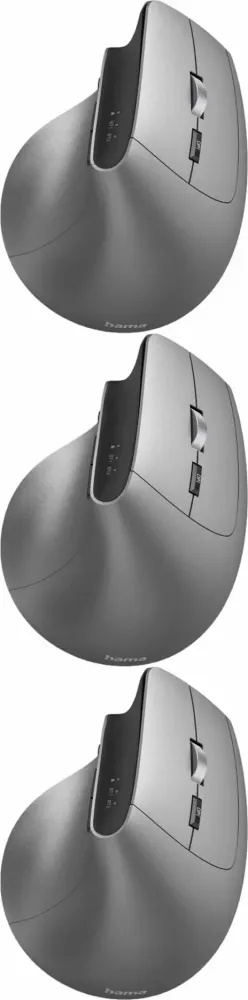 3x Myszka bezprzewodowa Hama EMW-700, pionowa, optyczna, szary/antracyt