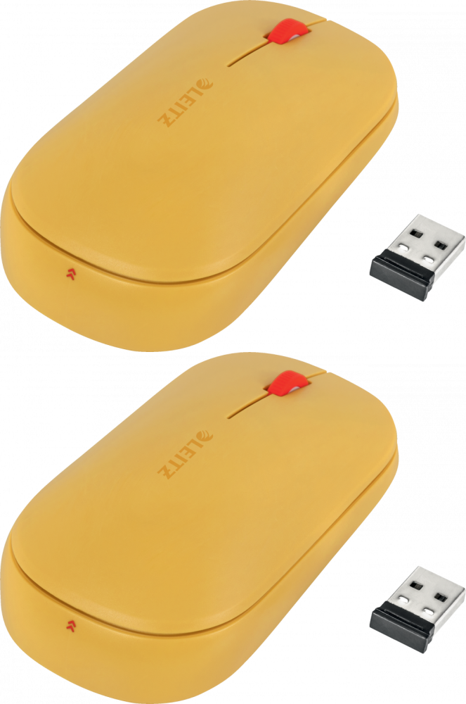 2x Myszka bezprzewodowa Leitz Cosy, żółty