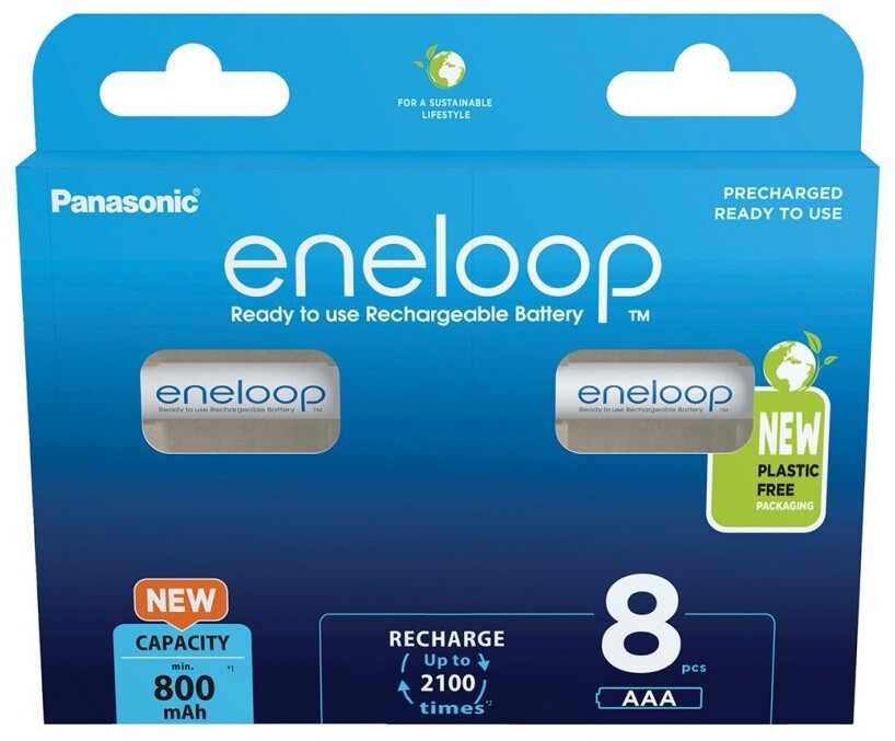 Akumulator Panasonic Eneloop, AAA, 800mAh, 8 sztuk