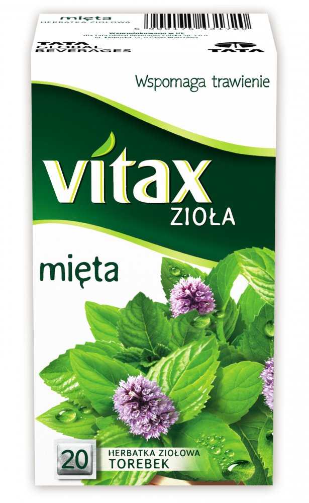 Herbata ziołowa w torebkach Vitax Zioła, mięta, 20 sztuk x 1.5g