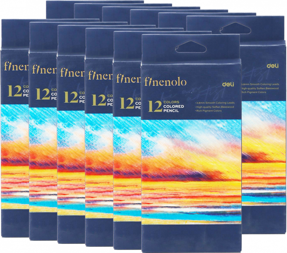 12x Kredki ołówkowe Deli Finenolo, 12 sztuk, mix kolorów