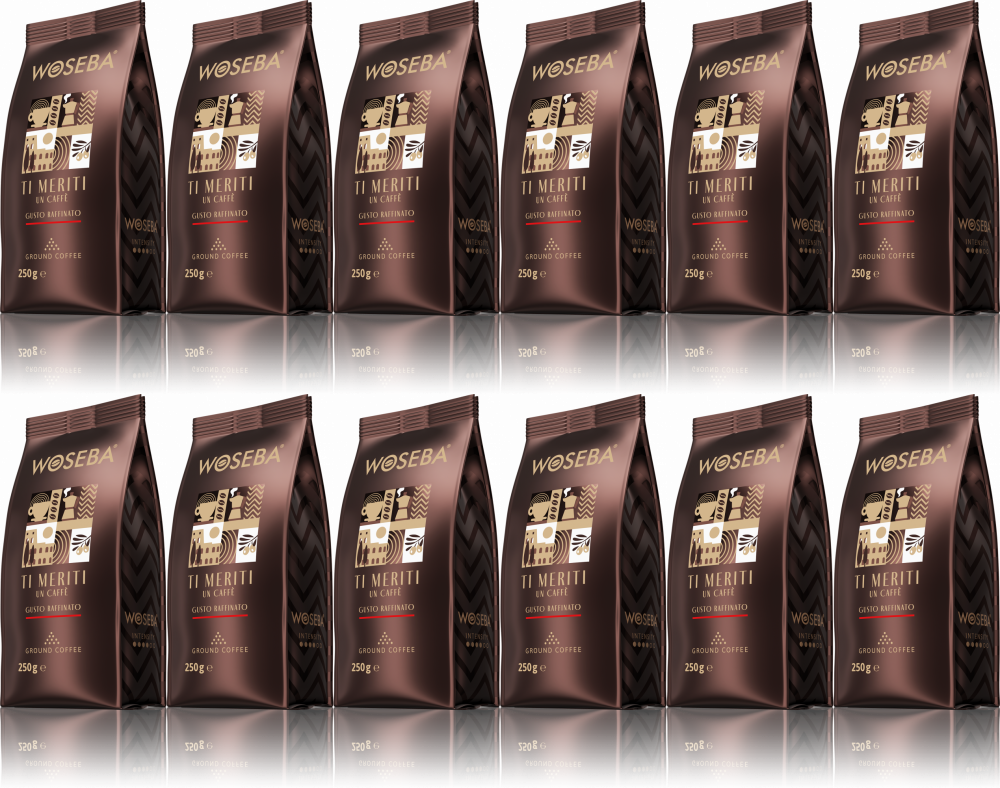 12x Kawa mielona Woseba Ti Meriti Gustro Raffinato, 250g