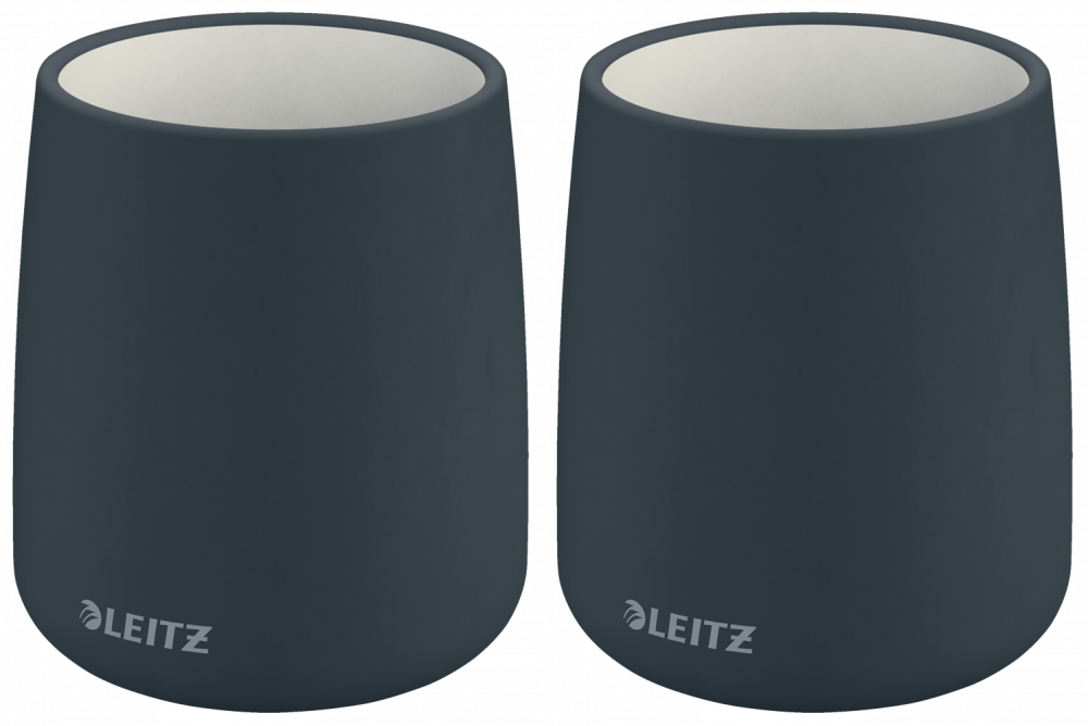 2x Kubek na długopisy Leitz Cosy, 85x108mm, aksamitny szary
