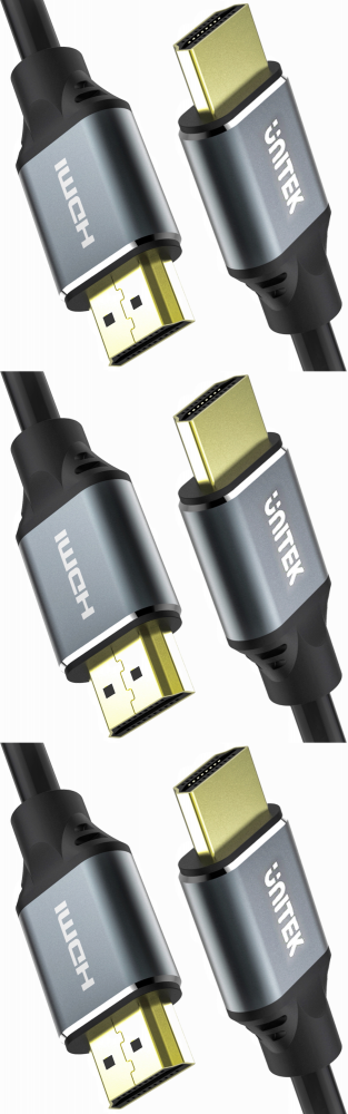 3x Kabel HDMI Unitek Ultra High Speed HDMI 2.1, 1.5m, czarny
