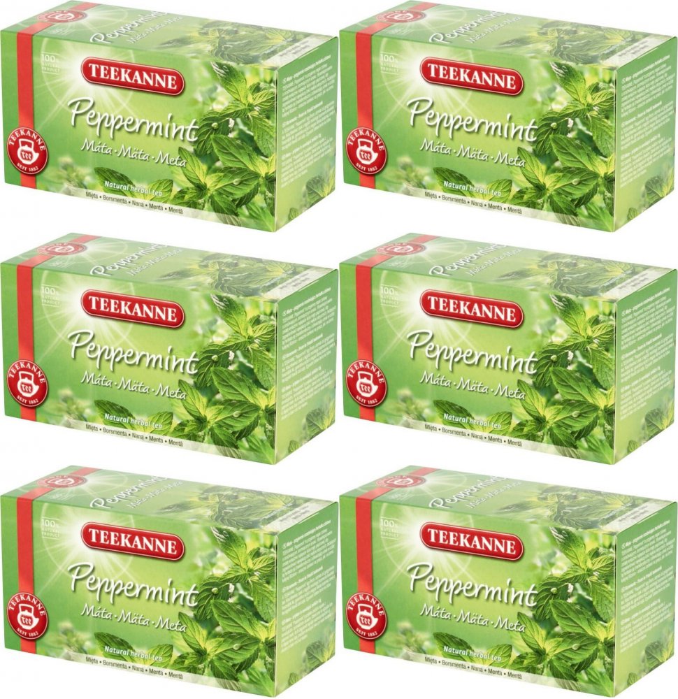 6x Herbata ziołowa w kopertach Teekanne, mięta, 20 sztuk x 1.5g