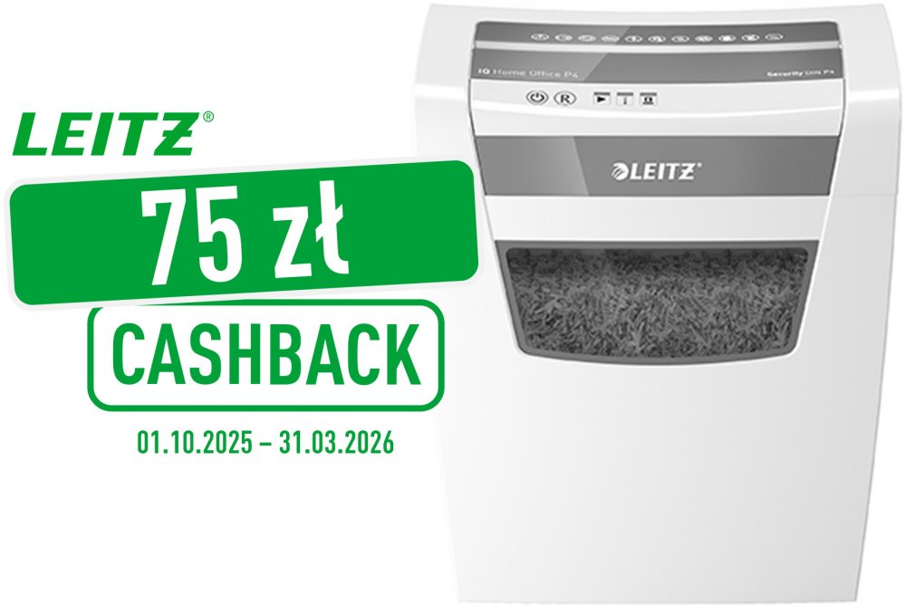 Niszczarka do papieru Leitz IQ Home Office P4, konfetti 4x28mm, 10 kartek, P-4 DIN, biały