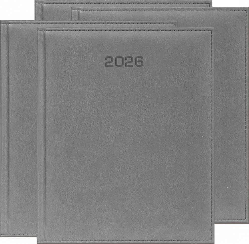 4x Kalendarz książkowy 2026, Udziałowiec, Vivella, A4, tygodniowy, szary