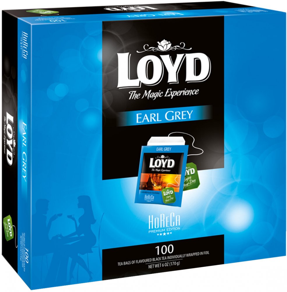 Herbata Earl Grey w kopertach Loyd, 100 sztuk x 1.7g