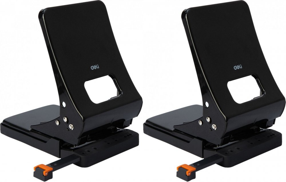 2x Dziurkacz Deli, do 45 kartek, czarny