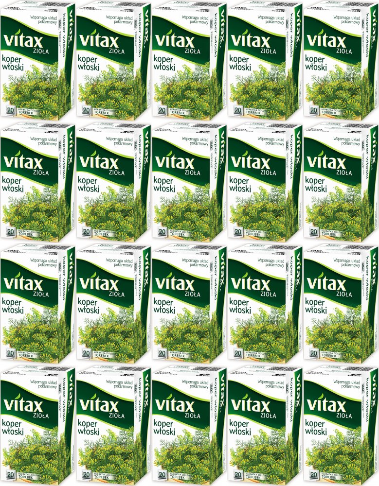 20x Herbata ziołowa w torebkach Vitax Zioła, koper włoski, 20 sztuk x 1.5g