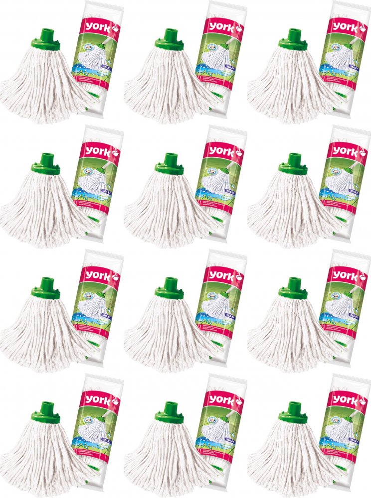 12x Mop bawełniany York Maxi- końcówka, 140g, biały