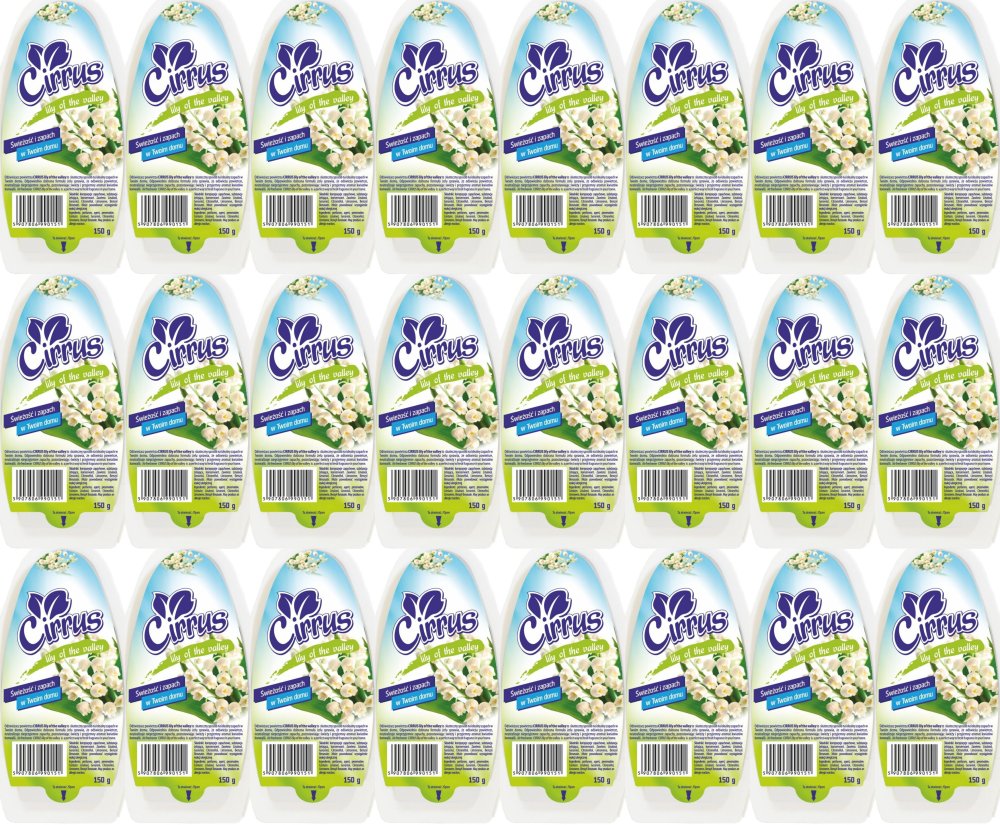 24x Odświeżacz powietrza Cirrus, konwalia, żel, 150g