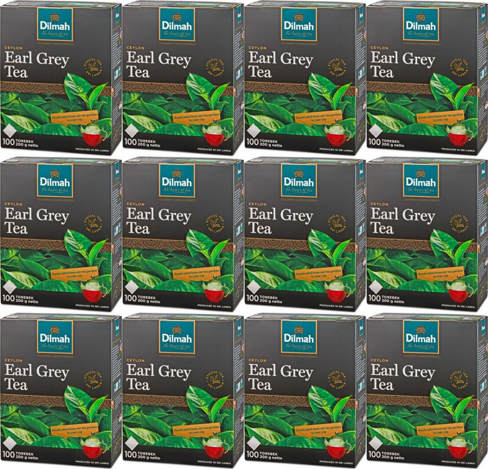 12x Herbata Earl Grey w torebkach Dilmah, 100 sztuk x 2g
