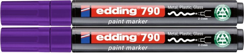 2x Marker olejowy edding e-790 PCR, okrągła, 2-3 mm, fioletowy