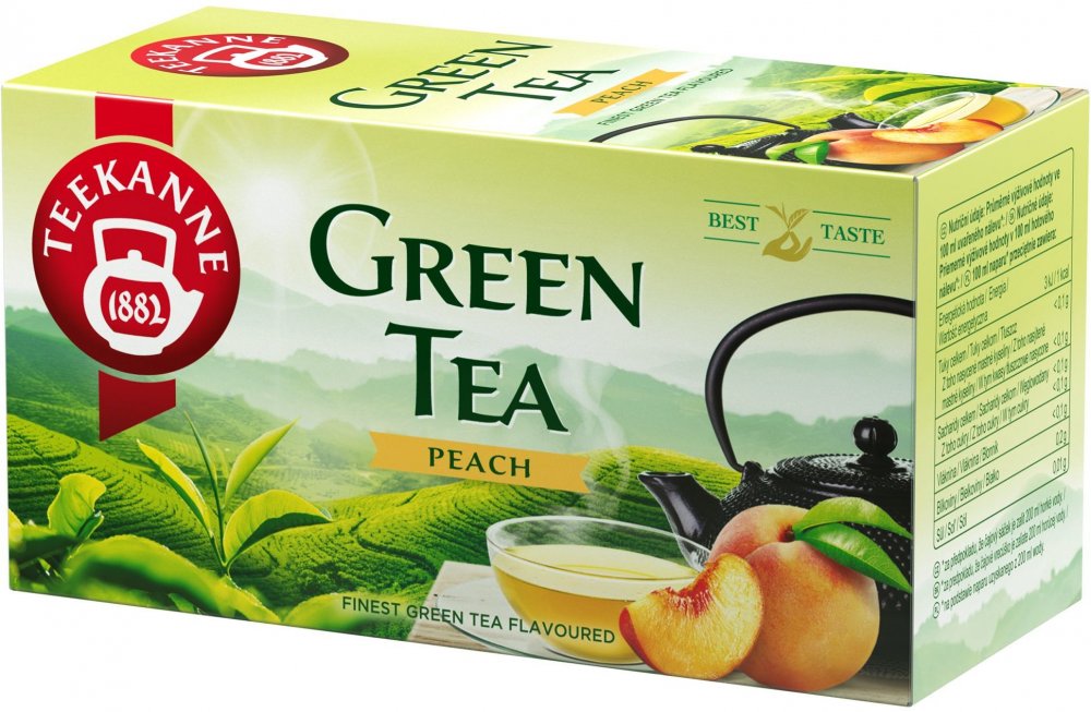 Herbata zielona smakowa w kopertach Teekanne Green Tea Peach, brzoskwinia, 20 sztuk x 1.75g