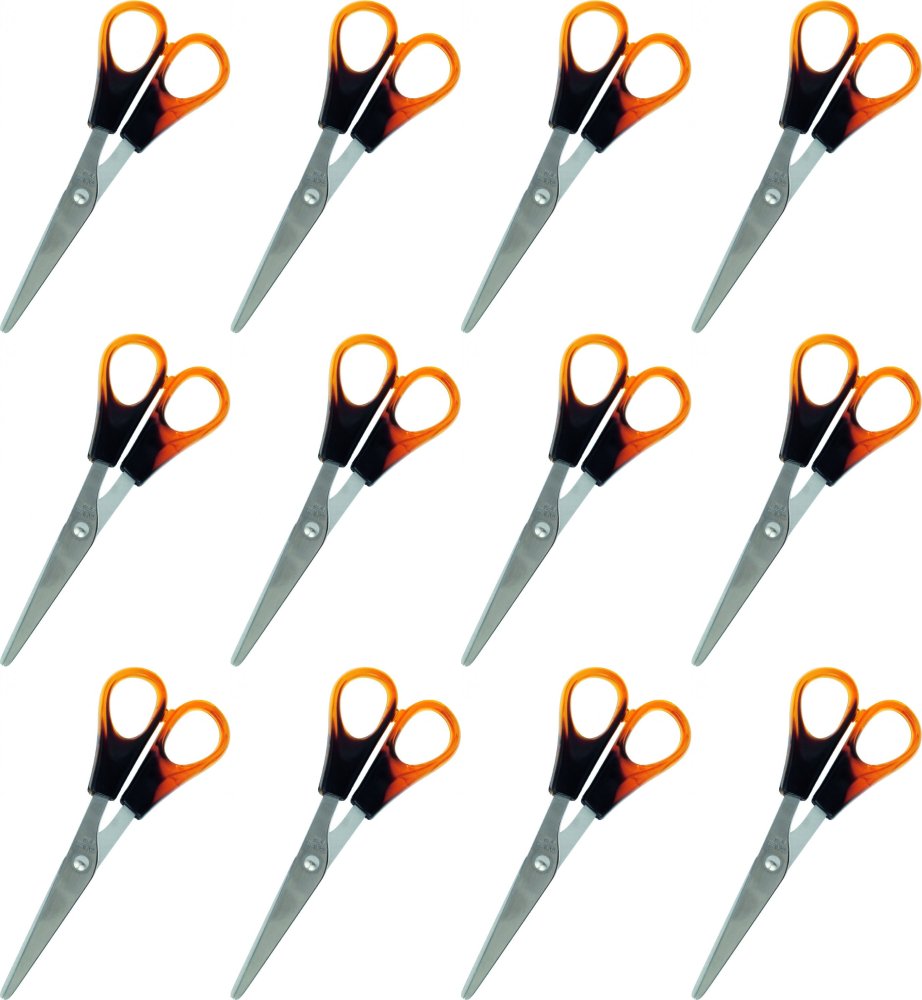 12x Nożyczki biurowe Grand, 13.5cm, bursztynowy