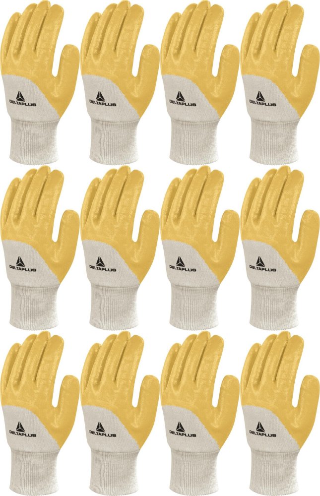 12x Rękawice robocze Delta Plus NI015, powlekane, rozmiar 11, żółty