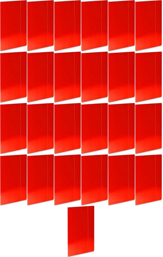 25x Teczka kartonowa z gumką lakierowana Barbara, A4, 3mm, czerwony