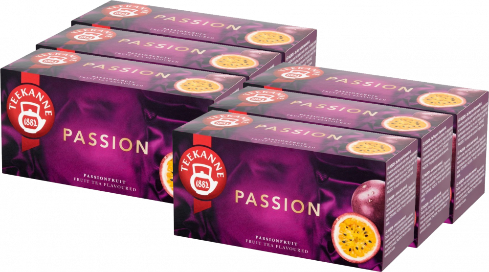 6x Herbata owocowa w kopertach Teekanne Passion, marakuja, 20 sztuk x 2.25g