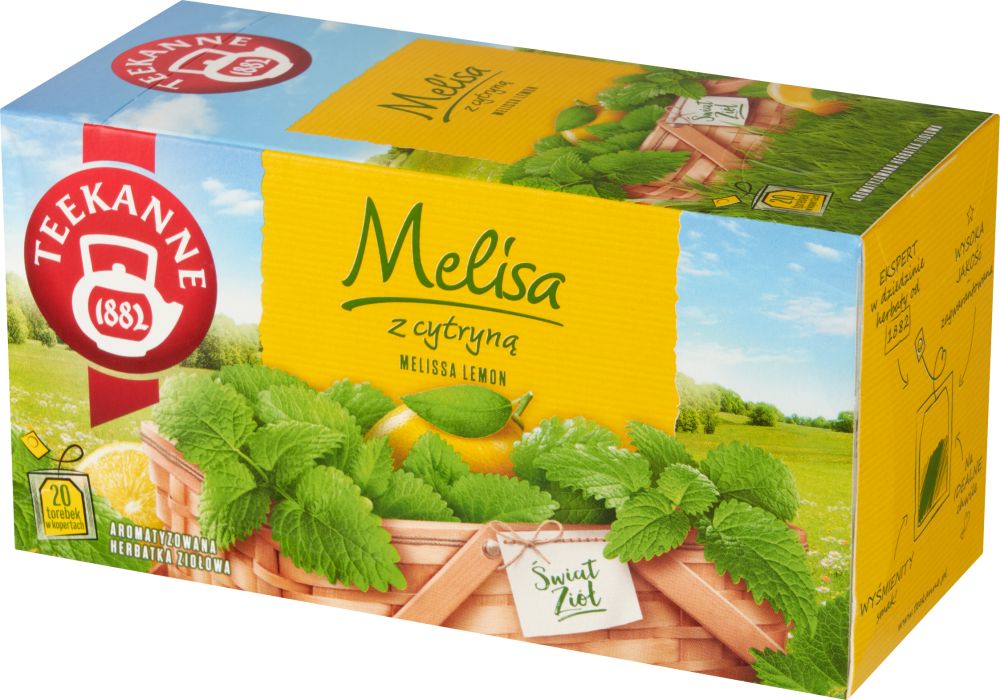 Herbata ziołowa w kopertach Teekanne, melisa z cytryną, 20 sztuk x 1.5g