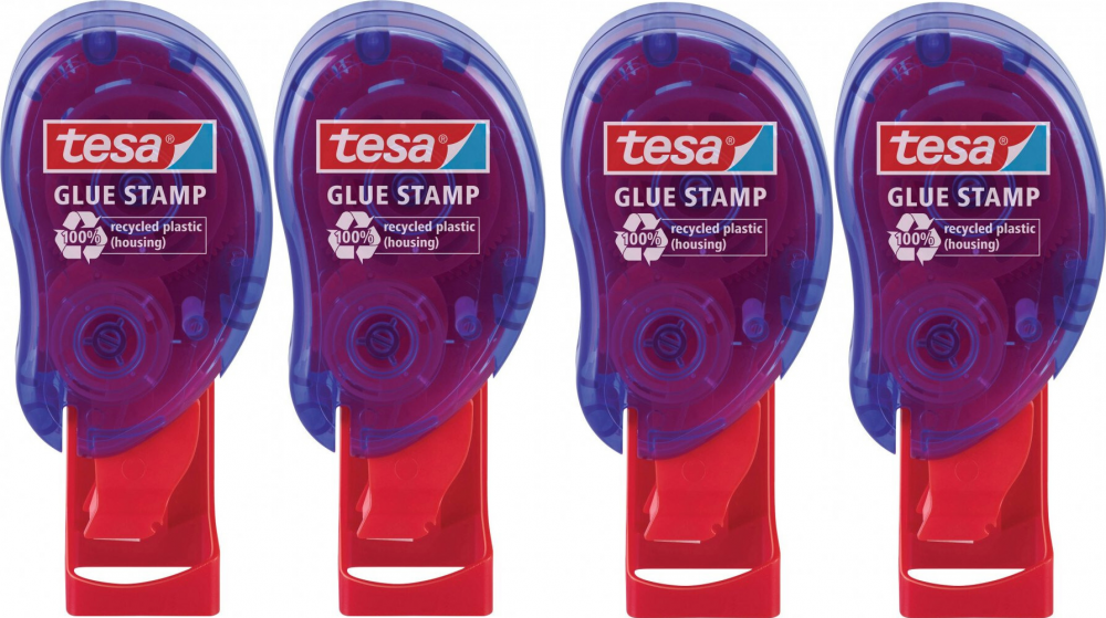 4x Klej biurowy Tesa ecoLogo, w stemplu, 1100 stempli, 1 sztuka