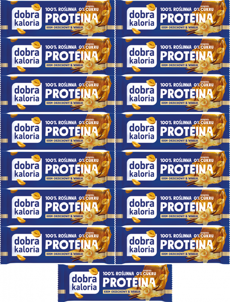 15x Baton proteinowy dobra kaloria Proteina, orzechy i wanilia, 45g