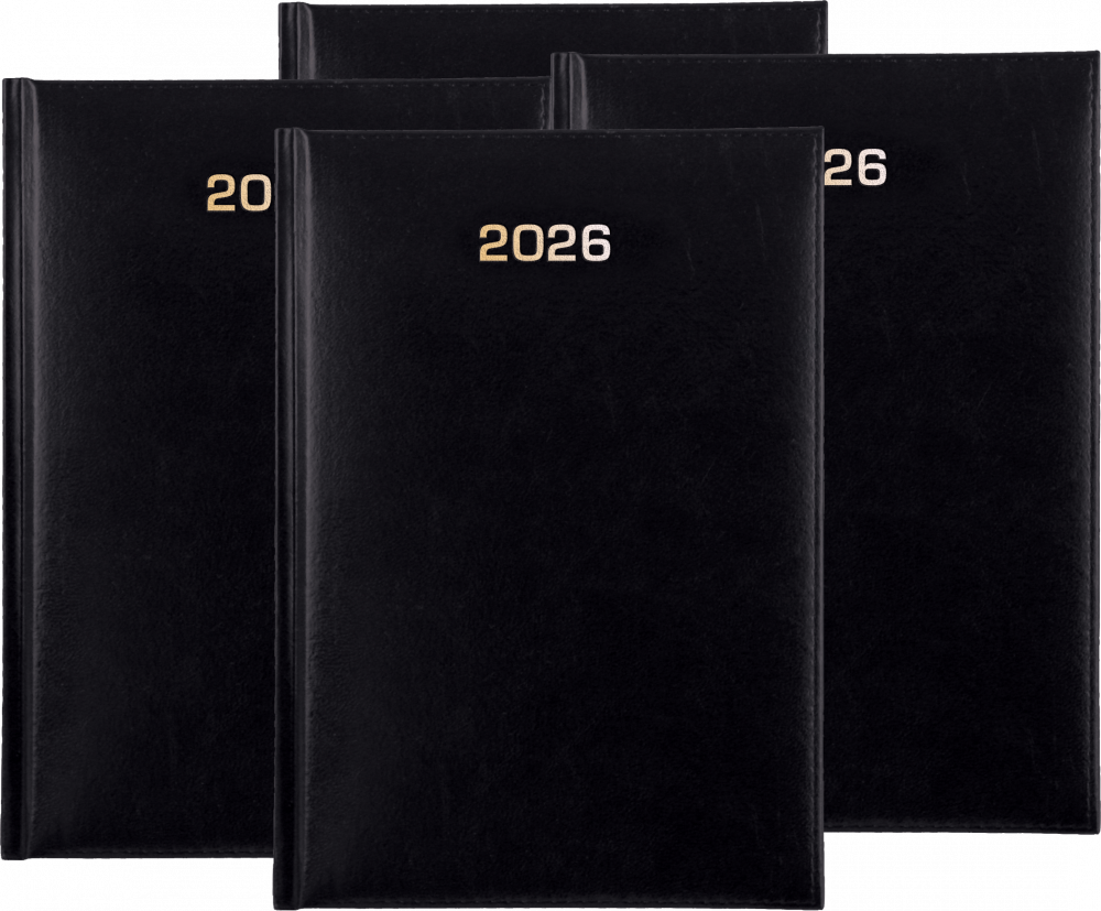 4x Kalendarz książkowy 2026, Udziałowiec, Dyrektorski, A5, dzienny, czarny