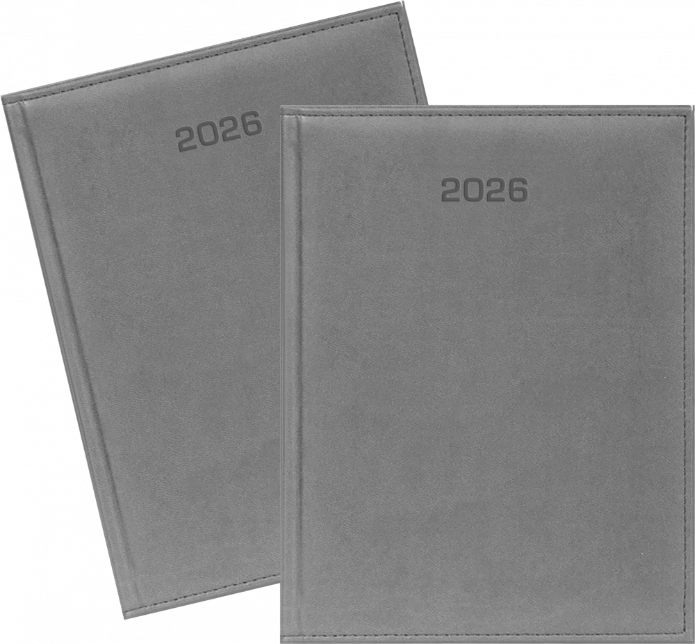 2x Kalendarz książkowy 2026, Udziałowiec, Vivella, A5, dzienny, szary