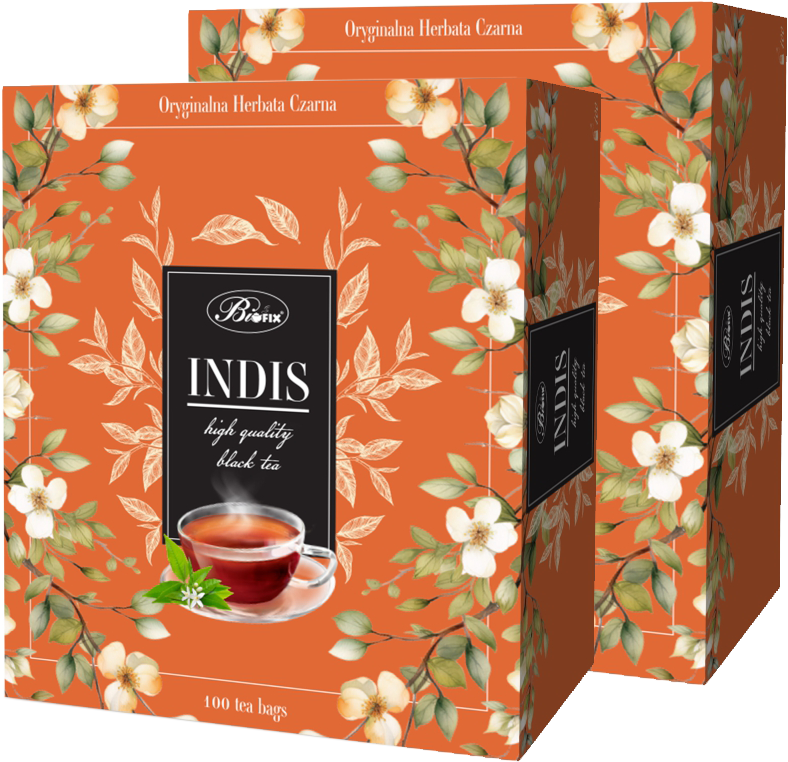 2x Herbata czarna w torebkach BiFix Indis, 100 sztuk x 2g