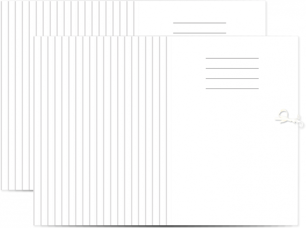 40x Teczka wiązana z liniami Interdruk, A4+, papier kredowy, 350g/m2, biały