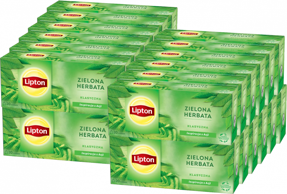 24x Herbata zielona w torebkach Lipton Green Tea Classic, 20 sztuk x 1.3g