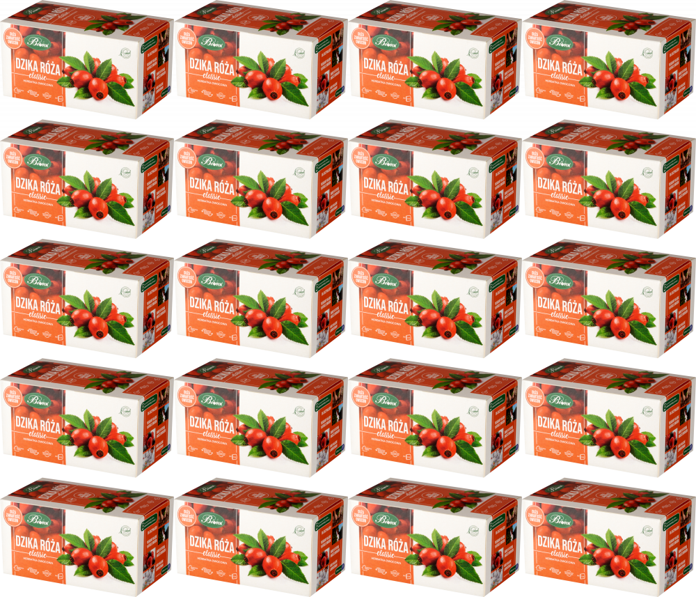 20x Herbata owocowa w torebkach BiFix Classic, dzika róża, 20 sztuk x 2.5g